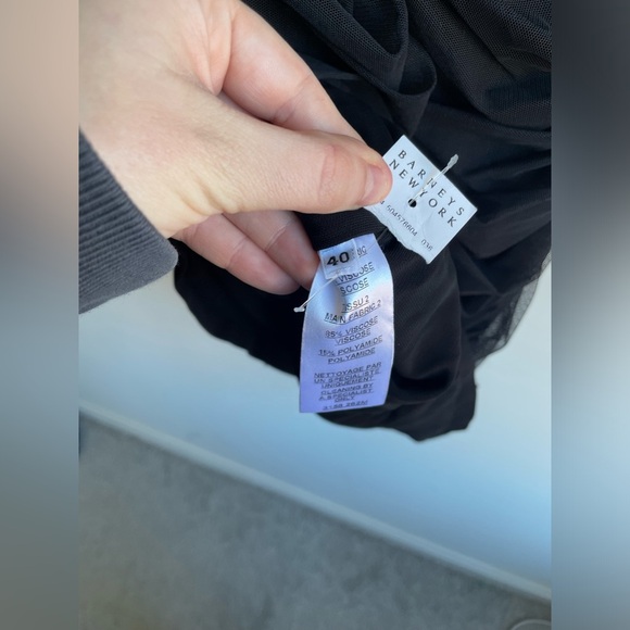 NWOT Balmain|| Viscose With Ruffled Tulle Trims V-Neck Long Sleeves Mini Dress - Picture 6 of 10